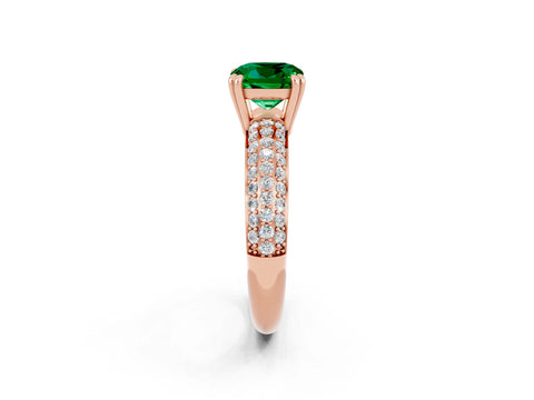 Rose gold Cushion Cut Cut Diamond Milgrain Marquise Band with Prong Setting_2