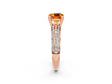 Rose gold Cushion Cut Cut Diamond Milgrain Marquise Band with Prong Setting_2