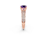 Rose gold Cushion Cut Cut Diamond Milgrain Marquise Band with Prong Setting_2