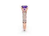 Rose gold Cushion Cut Cut Diamond Milgrain Marquise Band with Prong Setting_2