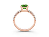 Rose gold Cushion Cut Cut Diamond Milgrain Marquise Band with Prong Setting_3