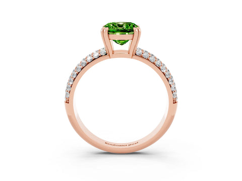Rose gold Cushion Cut Cut Diamond Milgrain Marquise Band with Prong Setting_3