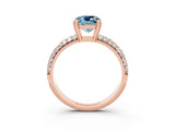 Rose gold Cushion Cut Cut Diamond Milgrain Marquise Band with Prong Setting_3