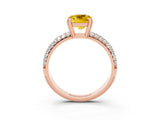 Rose gold Cushion Cut Cut Diamond Milgrain Marquise Band with Prong Setting_3