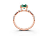 Rose gold Cushion Cut Cut Diamond Milgrain Marquise Band with Prong Setting_3