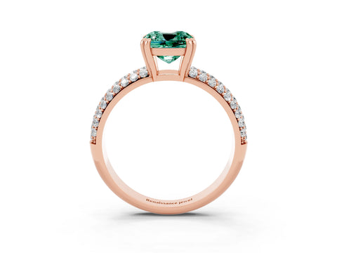 Rose gold Cushion Cut Cut Diamond Milgrain Marquise Band with Prong Setting_3