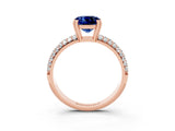 Rose gold Cushion Cut Cut Diamond Milgrain Marquise Band with Prong Setting_3