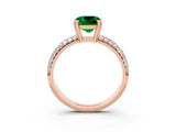 Rose gold Cushion Cut Cut Diamond Milgrain Marquise Band with Prong Setting_3
