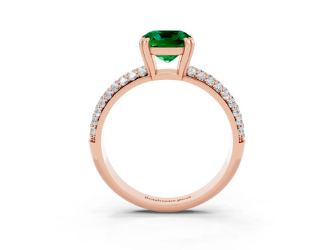 Rose gold Cushion Cut Cut Diamond Milgrain Marquise Band with Prong Setting_3