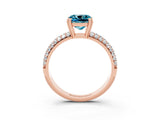 Rose gold Cushion Cut Cut Diamond Milgrain Marquise Band with Prong Setting_3