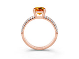 Rose gold Cushion Cut Cut Diamond Milgrain Marquise Band with Prong Setting_3