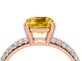 Rose gold Cushion Cut Cut Diamond Milgrain Marquise Band with Prong Setting_4