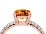 Rose gold Cushion Cut Cut Diamond Milgrain Marquise Band with Prong Setting_4