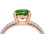 Rose gold Cushion Cut Cut Diamond Milgrain Marquise Band with Prong Setting_4