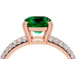 Rose gold Cushion Cut Cut Diamond Milgrain Marquise Band with Prong Setting_4