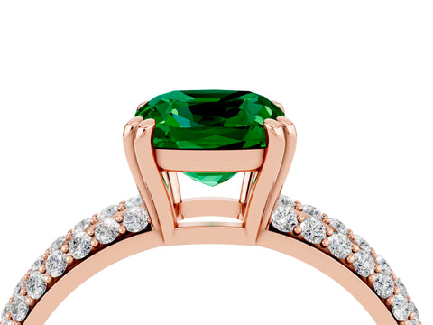 Rose gold Cushion Cut Cut Diamond Milgrain Marquise Band with Prong Setting_4