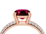 Rose gold Cushion Cut Cut Diamond Milgrain Marquise Band with Prong Setting_4