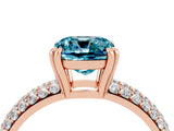 Rose gold Cushion Cut Cut Diamond Milgrain Marquise Band with Prong Setting_4