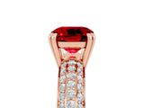 Rose gold Cushion Cut Cut Diamond Milgrain Marquise Band with Prong Setting_5