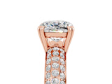 Rose gold Cushion Cut Cut Diamond Milgrain Marquise Band with Prong Setting_5