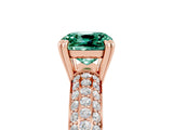 Rose gold Cushion Cut Cut Diamond Milgrain Marquise Band with Prong Setting_5