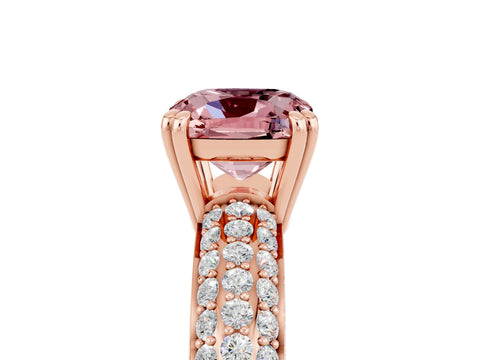 Rose gold Cushion Cut Cut Diamond Milgrain Marquise Band with Prong Setting_5