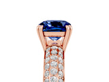 Rose gold Cushion Cut Cut Diamond Milgrain Marquise Band with Prong Setting_5