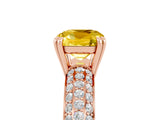Rose gold Cushion Cut Cut Diamond Milgrain Marquise Band with Prong Setting_5