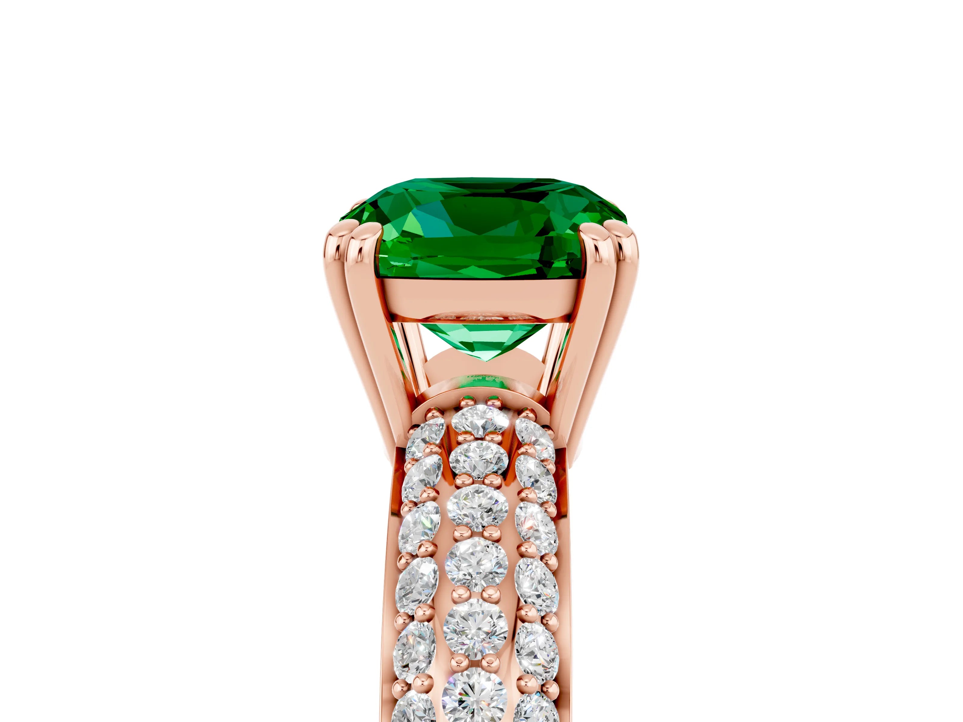 Rose gold Cushion Cut Cut Diamond Milgrain Marquise Band with Prong Setting_5