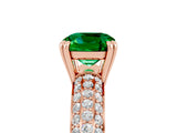 Rose gold Cushion Cut Cut Diamond Milgrain Marquise Band with Prong Setting_5