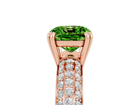 Rose gold Cushion Cut Cut Diamond Milgrain Marquise Band with Prong Setting_5