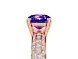 Rose gold Cushion Cut Cut Diamond Milgrain Marquise Band with Prong Setting_5