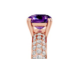 Rose gold Cushion Cut Cut Diamond Milgrain Marquise Band with Prong Setting_5