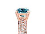 Rose gold Cushion Cut Cut Diamond Milgrain Marquise Band with Prong Setting_5