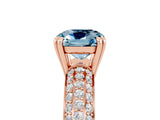 Rose gold Cushion Cut Cut Diamond Milgrain Marquise Band with Prong Setting_5