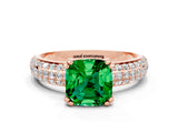 Rose gold Cushion Cut Cut Diamond Milgrain Marquise Band with Prong Setting
