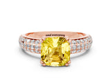Rose gold Cushion Cut Cut Diamond Milgrain Marquise Band with Prong Setting
