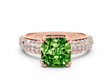 Rose gold Cushion Cut Cut Diamond Milgrain Marquise Band with Prong Setting