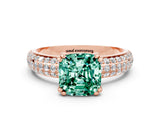 Rose gold Cushion Cut Cut Diamond Milgrain Marquise Band with Prong Setting