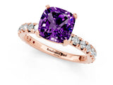 Rose gold Cushion Cut Cut Diamond Pavé Band with Four-Prong Setting_1