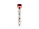 Rose gold Cushion Cut Cut Diamond Pavé Band with Four-Prong Setting_2
