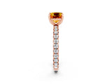 Rose gold Cushion Cut Cut Diamond Pavé Band with Four-Prong Setting_2