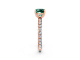 Rose gold Cushion Cut Cut Diamond Pavé Band with Four-Prong Setting_2