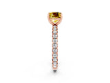 Rose gold Cushion Cut Cut Diamond Pavé Band with Four-Prong Setting_2