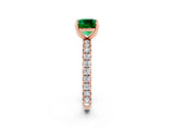 Rose gold Cushion Cut Cut Diamond Pavé Band with Four-Prong Setting_2
