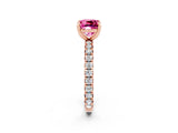 Rose gold Cushion Cut Cut Diamond Pavé Band with Four-Prong Setting_2