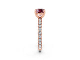 Rose gold Cushion Cut Cut Diamond Pavé Band with Four-Prong Setting_2