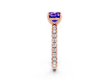 Rose gold Cushion Cut Cut Diamond Pavé Band with Four-Prong Setting_2