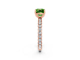 Rose gold Cushion Cut Cut Diamond Pavé Band with Four-Prong Setting_2