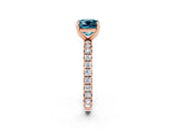 Rose gold Cushion Cut Cut Diamond Pavé Band with Four-Prong Setting_2